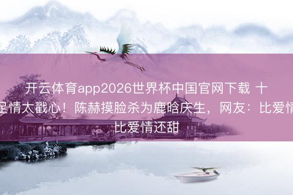 开云体育app2026世界杯中国官网下载 十年手足情太戳心！陈赫摸脸杀为鹿晗庆生，网友：比爱情还甜