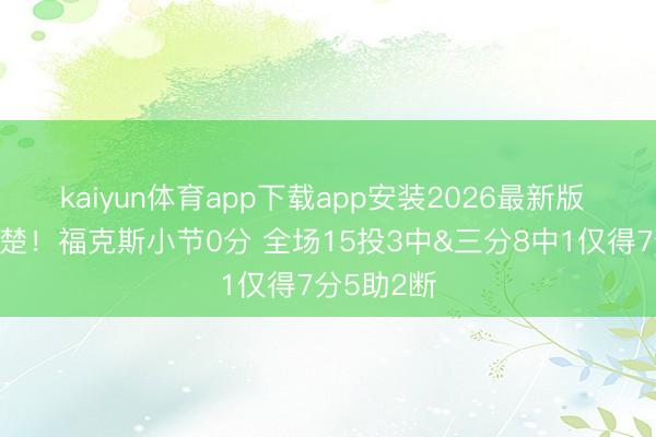 kaiyun体育app下载app安装2026最新版 战犯级清楚！福克斯小节0分 全场15投3中&三分8中1仅得7分5助2断