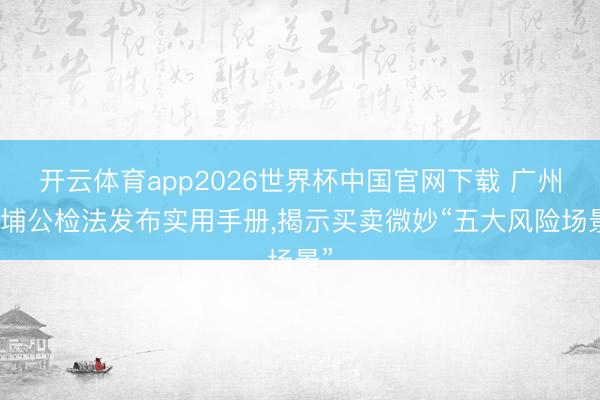 开云体育app2026世界杯中国官网下载 广州黄埔公检法发布实用手册,揭示买卖微妙“五大风险场景”